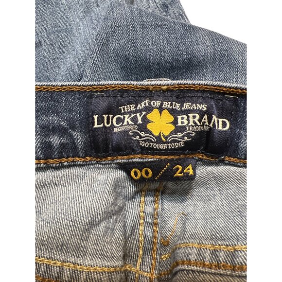 Lucky Brand Sienna Slim Boyfriend Jeans Light Distressing Blue Denim Size 00 - Picture 4 of 5